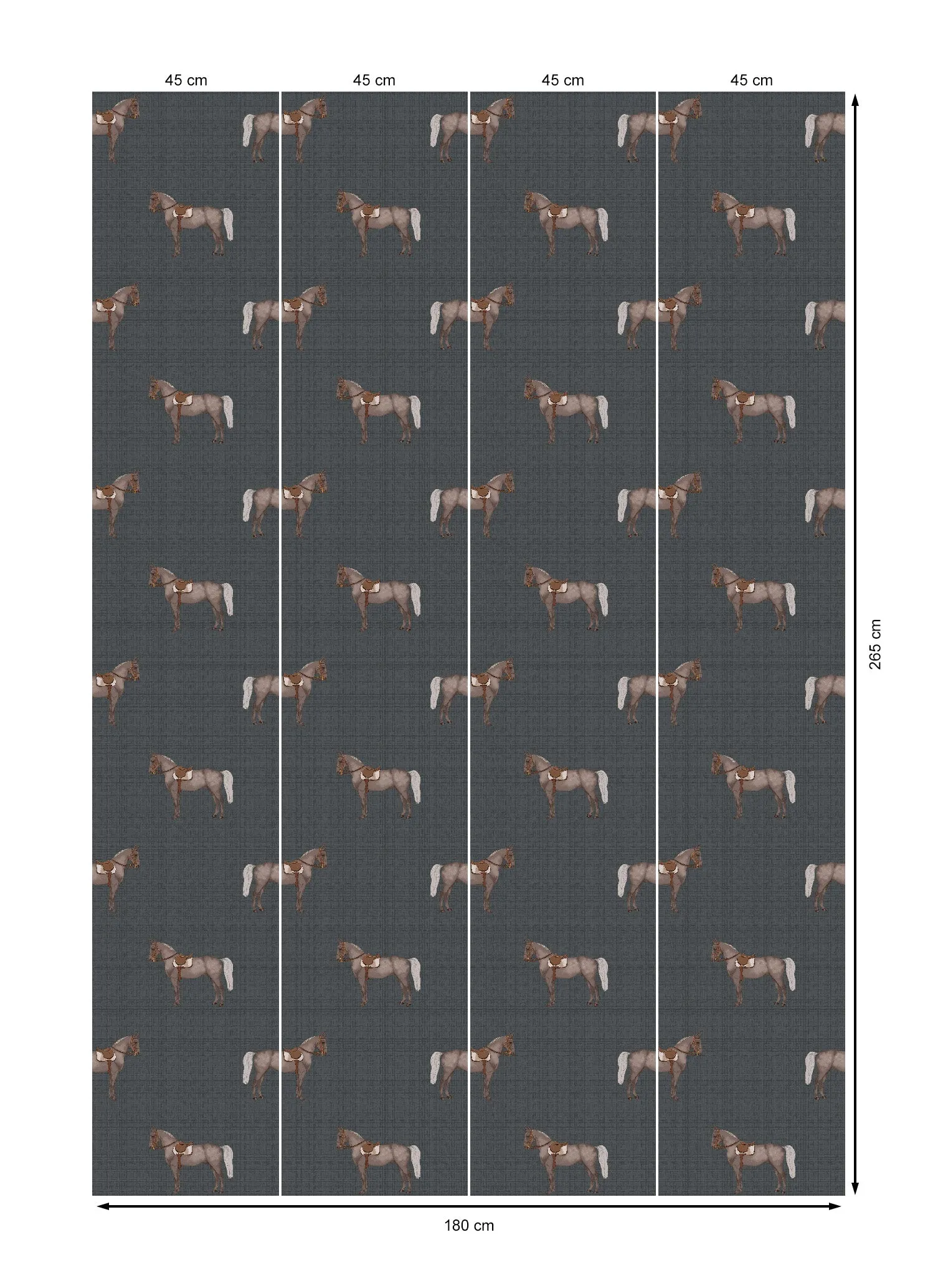 17-09-007-50 Wallpaper Petit Horse Dark Gray