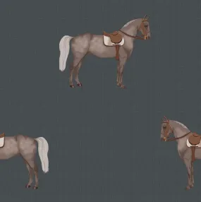 17-09-007-50 Wallpaper Petit Horse Dark Gray