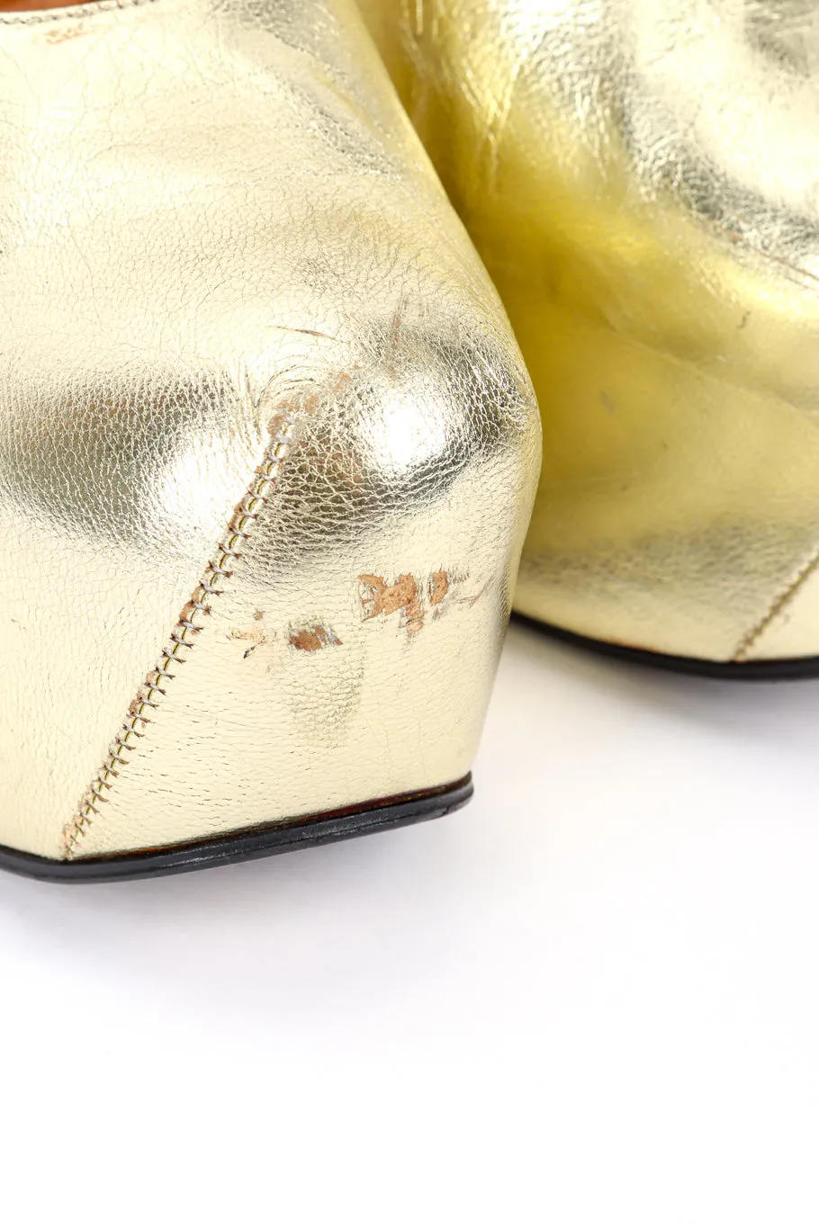 1993 F/W Metallic Gold Elevated Court Shoes