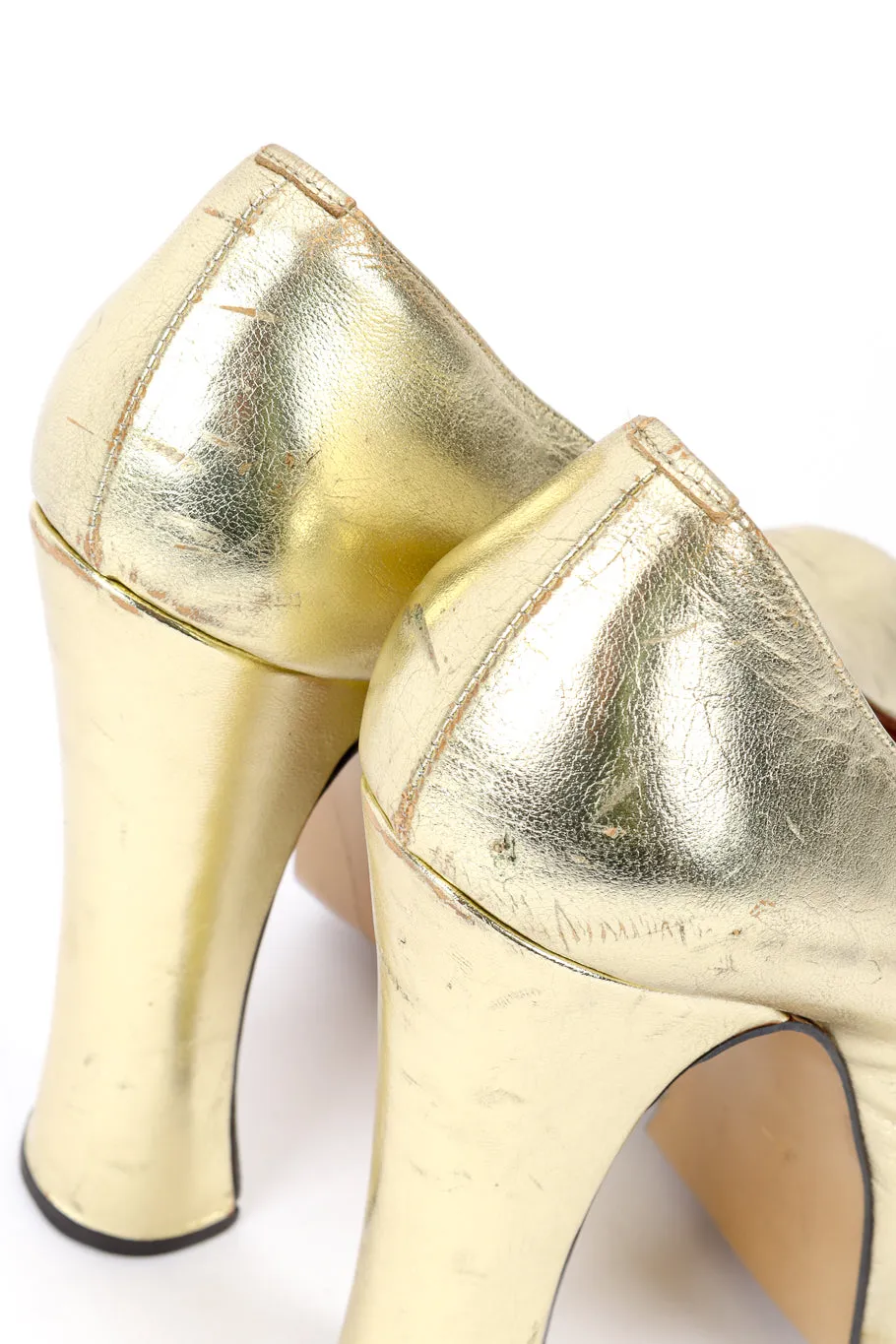 1993 F/W Metallic Gold Elevated Court Shoes