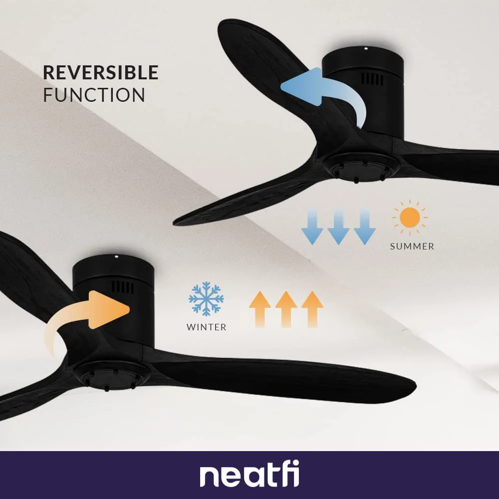 60 Reversible Low Height Ceiling Fan- Black