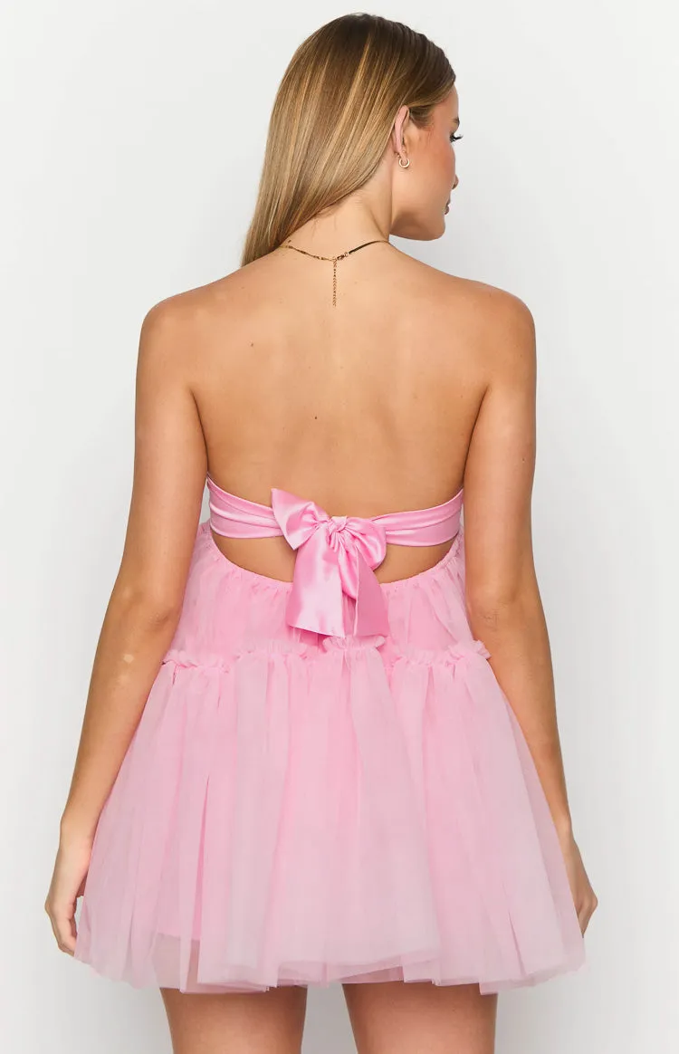 Abigail Pink Strapless Mini Dress