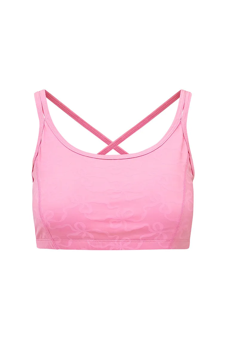 Aiden Bow Print Sports Bra-ROSABELLE