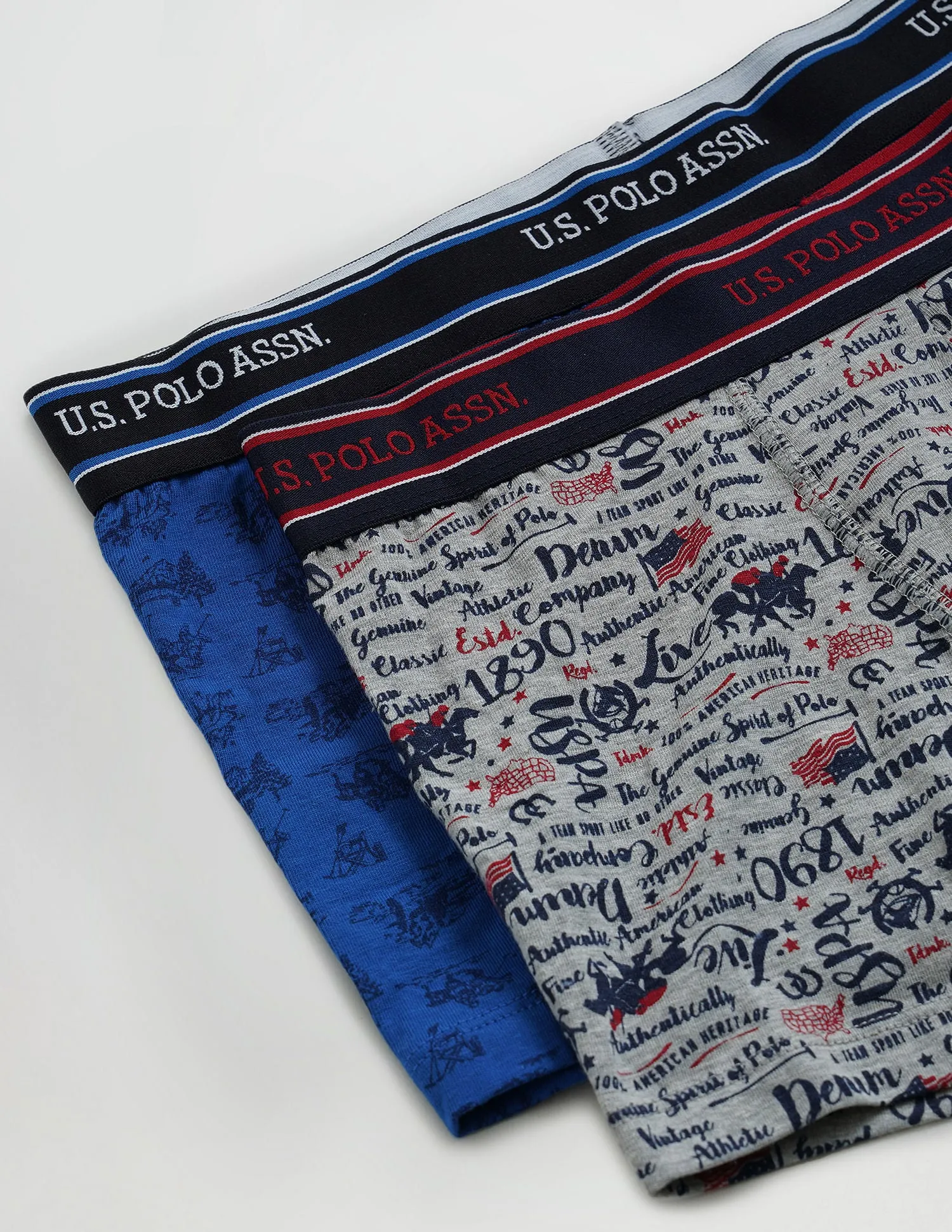 All Over Print Cotton Spandex I616 Trunks - Pack Of 2