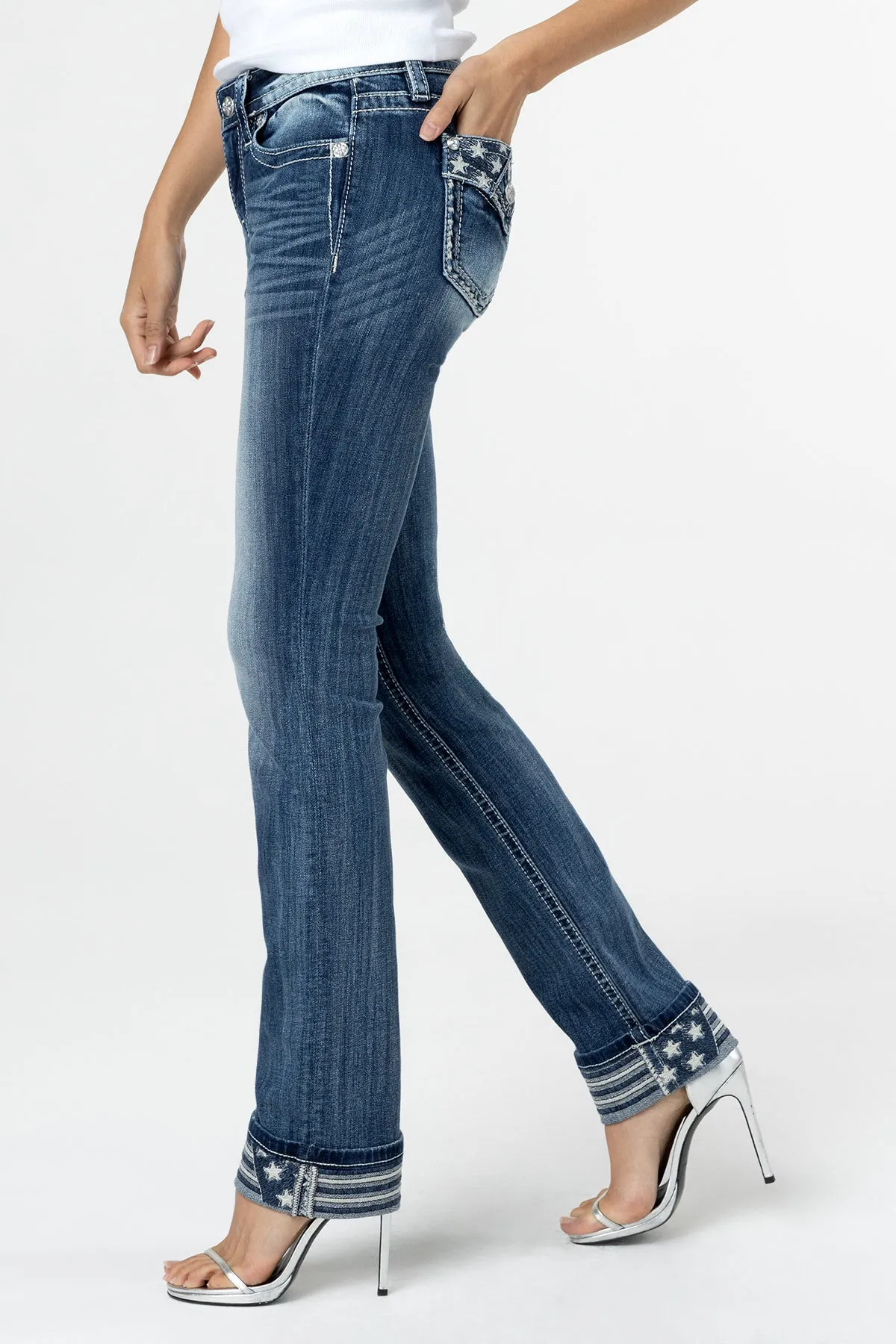 Americana Cuffed Straight Jeans