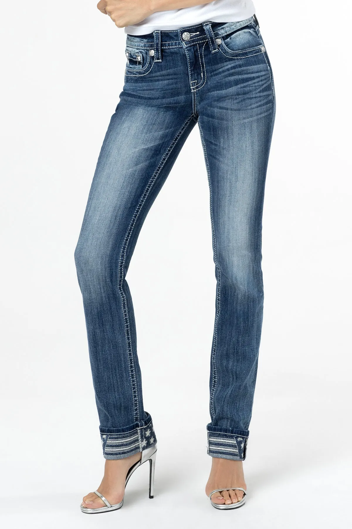 Americana Cuffed Straight Jeans