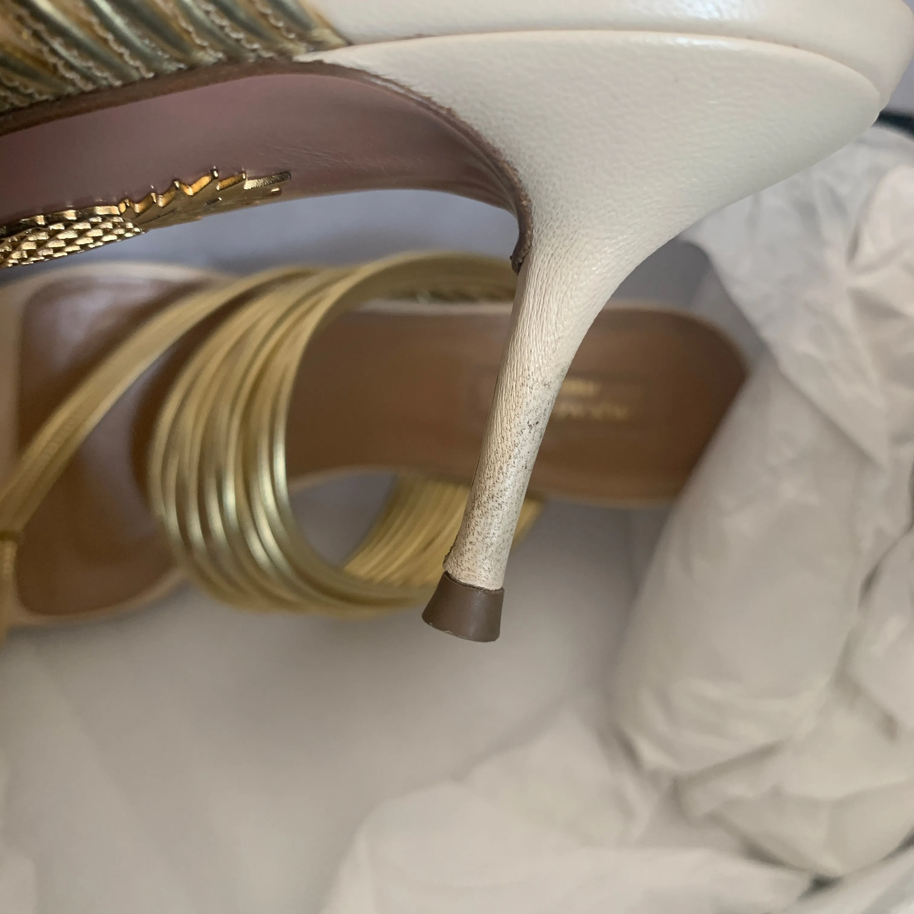 Aquazzura Gold 'Sunny' Strappy Heels | Pre Loved |