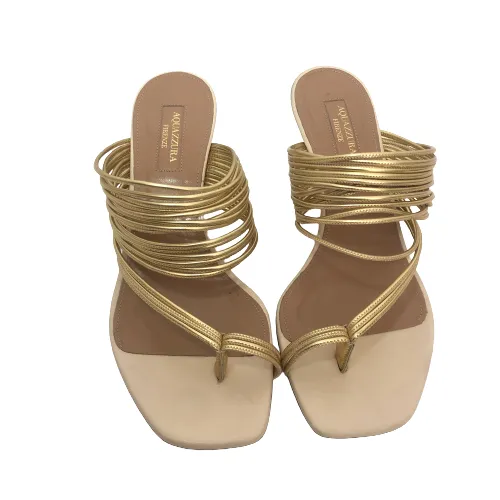 Aquazzura Gold 'Sunny' Strappy Heels | Pre Loved |