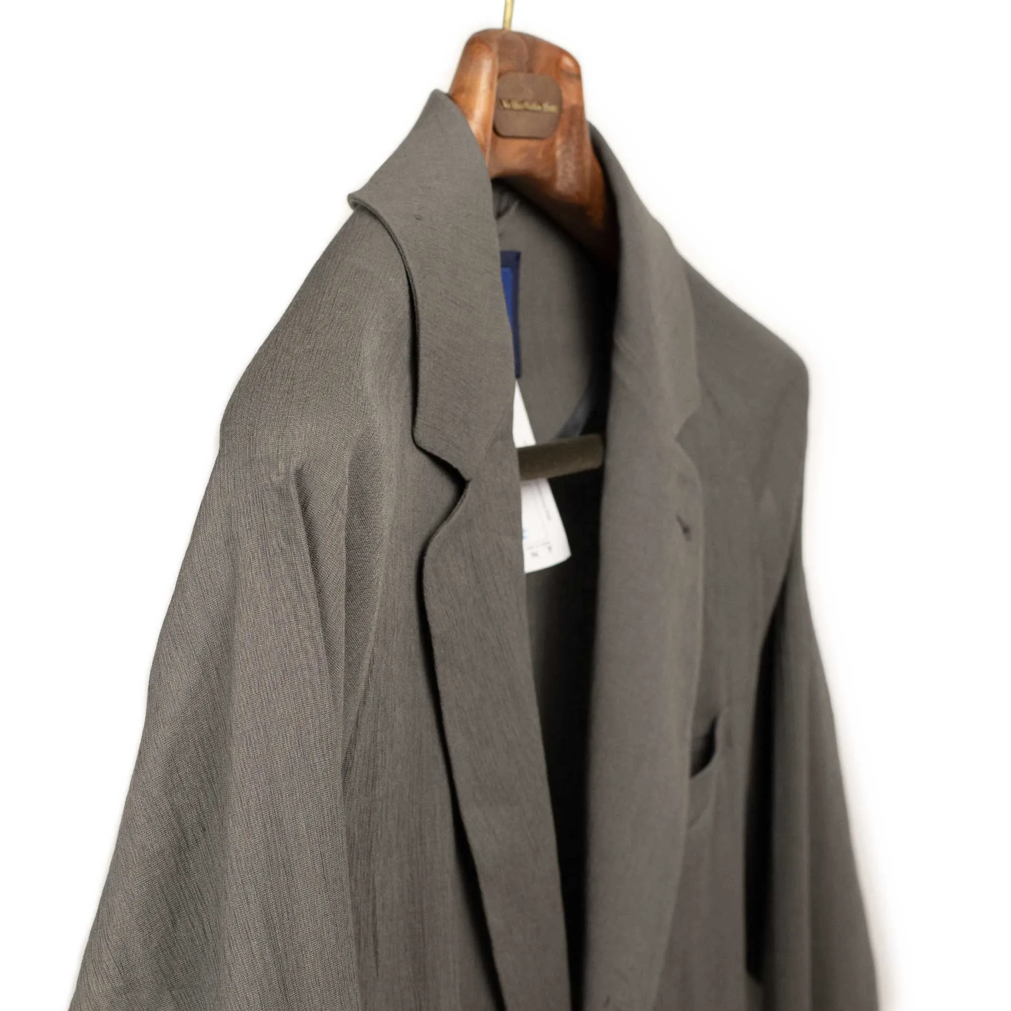 Architect raglan jacket in grey Italian linen rayon