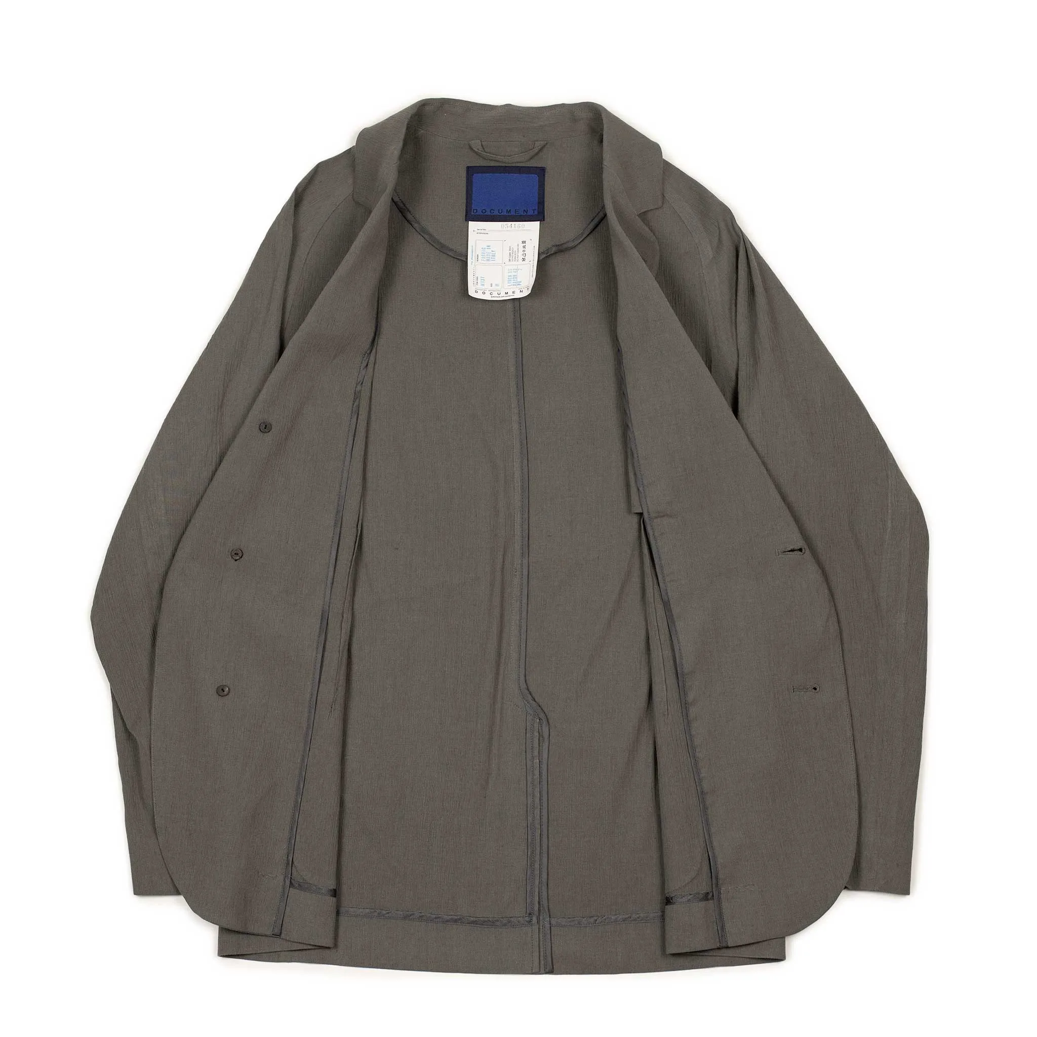 Architect raglan jacket in grey Italian linen rayon