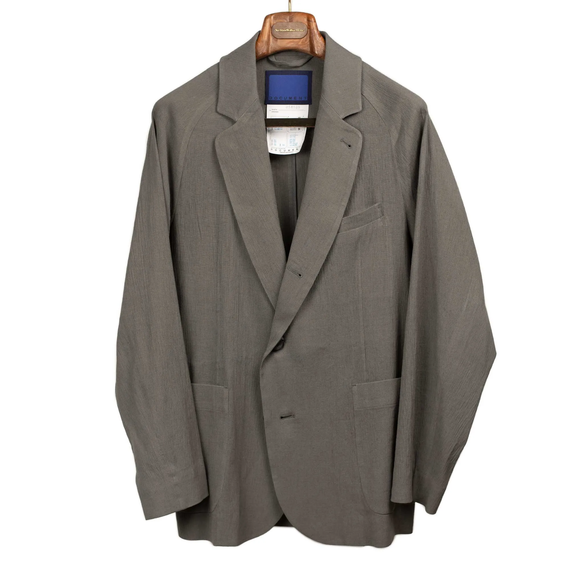 Architect raglan jacket in grey Italian linen rayon