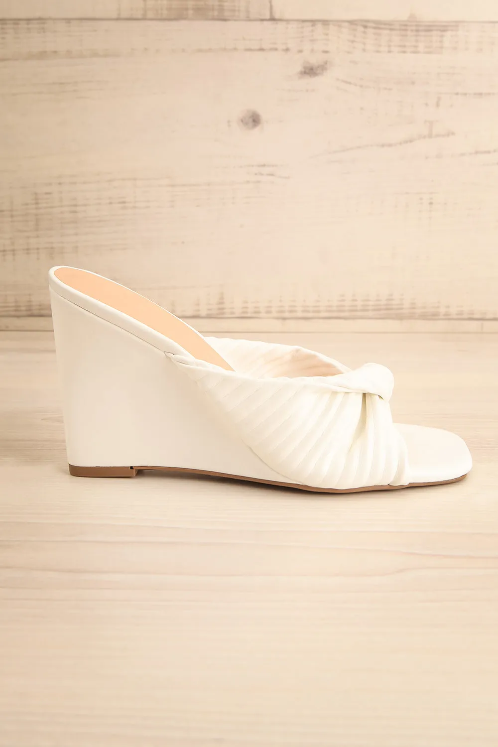 Ashai White | Twist Front Wedge Sandals