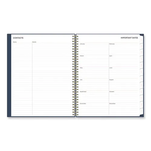 Ashlyn Weekly/monthly Planner, Floral Artwork, 11 X 8.5, Navy/multicolor Cover, 12-month (jan To Dec): 2024