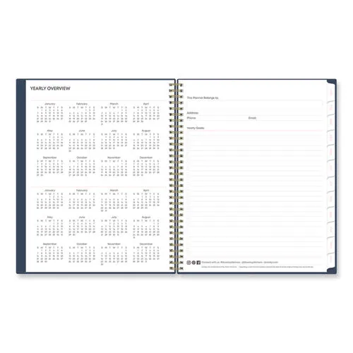 Ashlyn Weekly/monthly Planner, Floral Artwork, 11 X 8.5, Navy/multicolor Cover, 12-month (jan To Dec): 2024