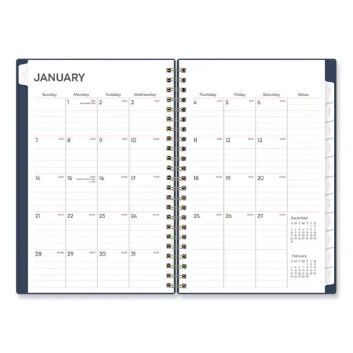 Ashlyn Weekly/monthly Planner, Floral Artwork, 8 X 5, Navy/multicolor Cover, 12-month (jan To Dec): 2024