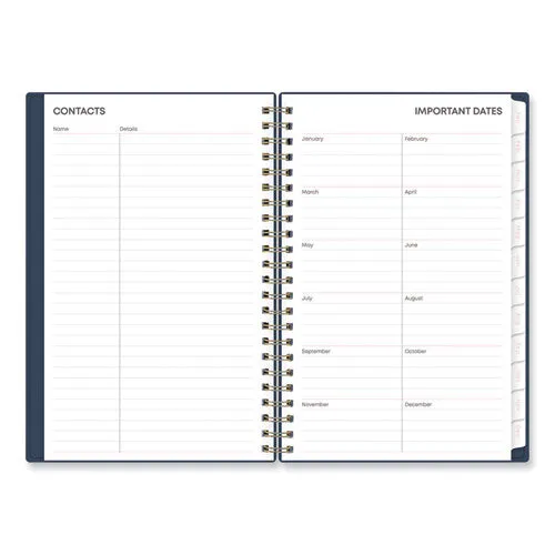 Ashlyn Weekly/monthly Planner, Floral Artwork, 8 X 5, Navy/multicolor Cover, 12-month (jan To Dec): 2024