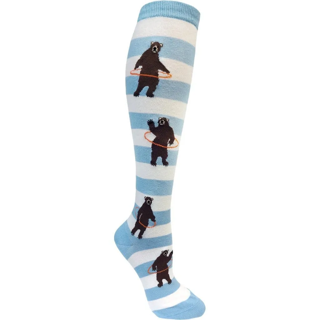 Bear with Hoops Socks Women's Knee-High Sock