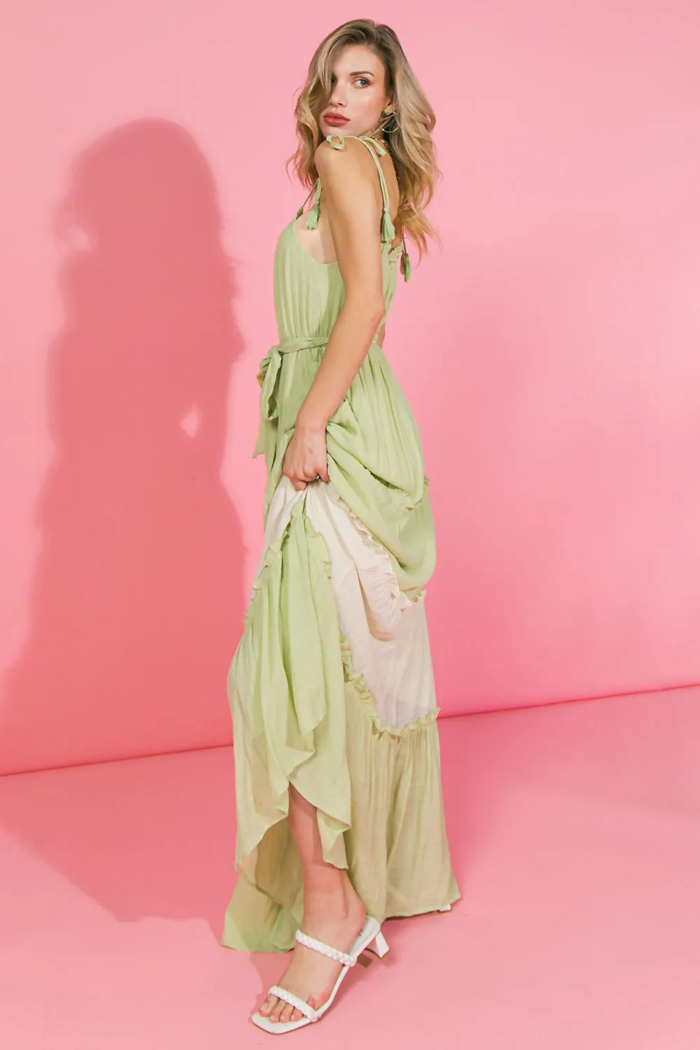 BLISSFUL GETAWAY SAGE MAXI DRESS