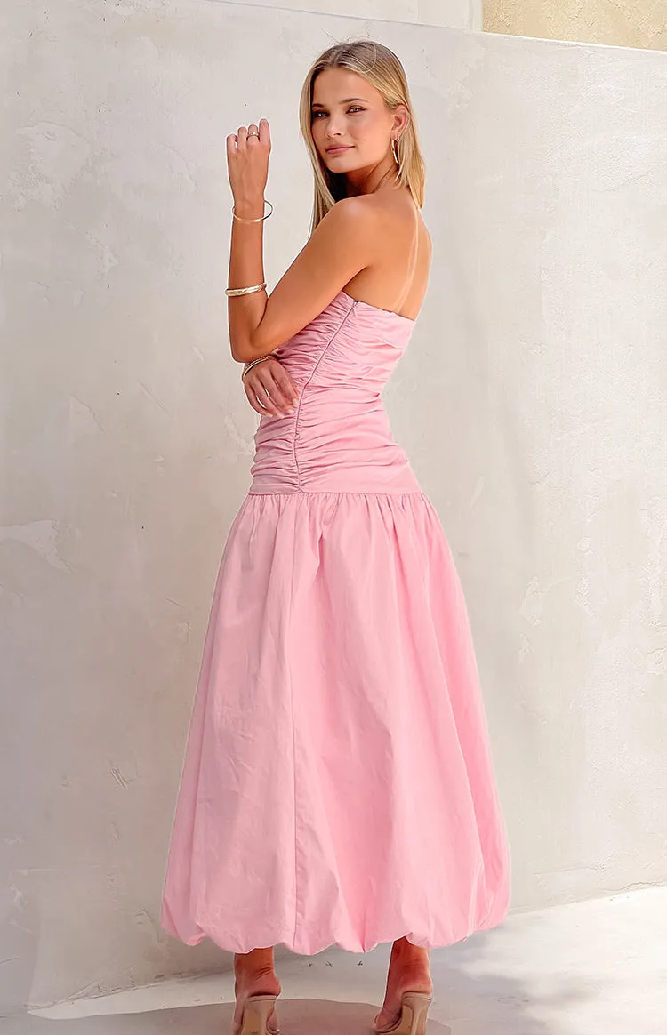 Boulevard Pink Strapless Maxi Dress