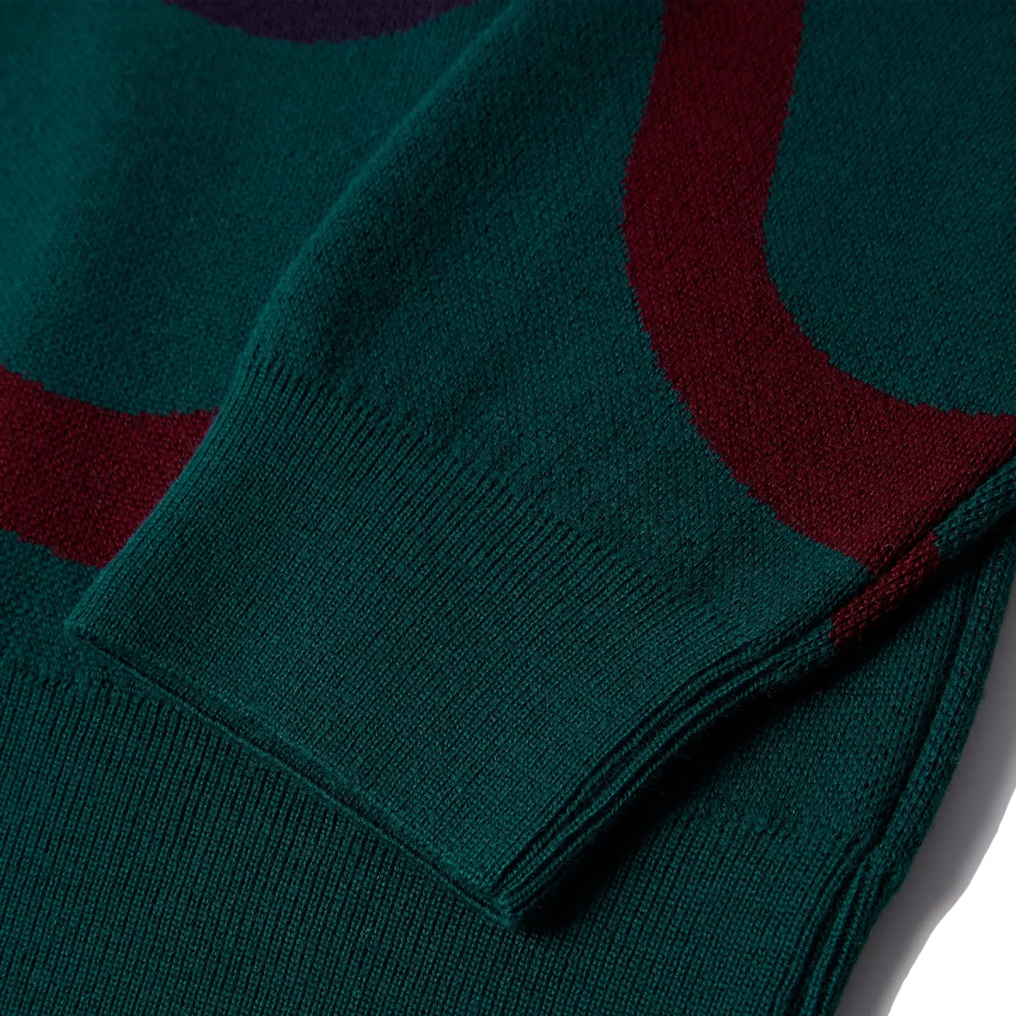 By Parra Colored Soundwave Knitted Polo Pullover Green