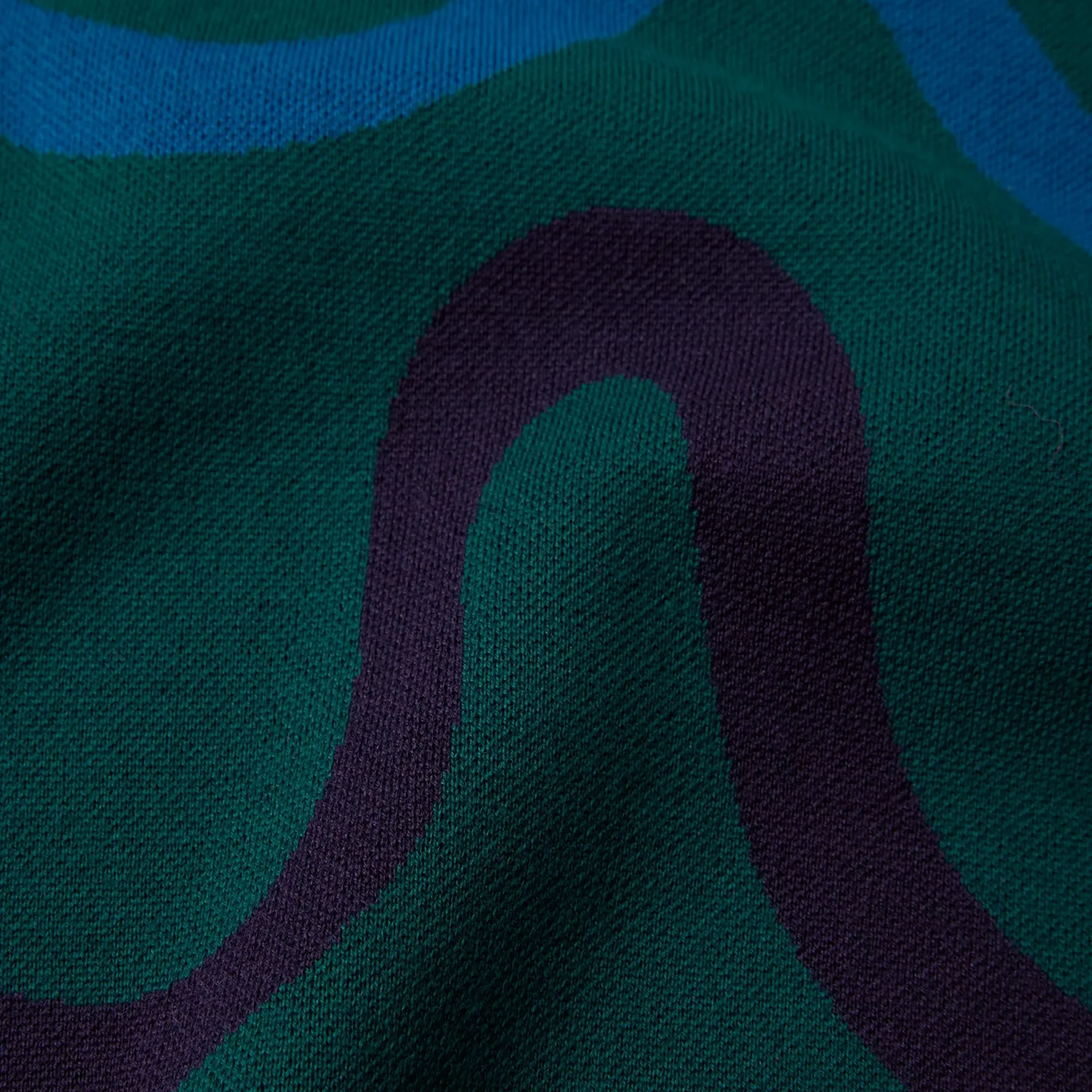 By Parra Colored Soundwave Knitted Polo Pullover Green