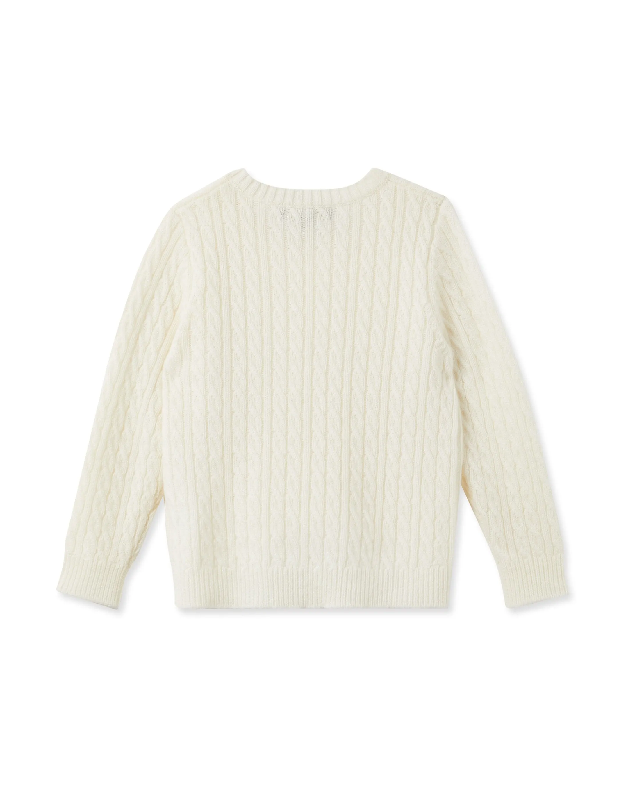 Cable Cashmere Sweater New Ivory White