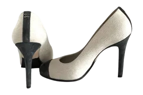 Chanel Heels, Pearl Grey and Anthracite Suede.