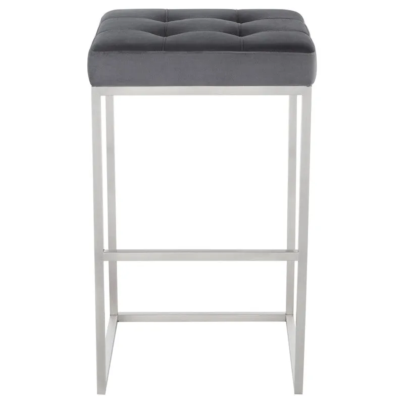 Chi Bar Stool - Tarnished Silver