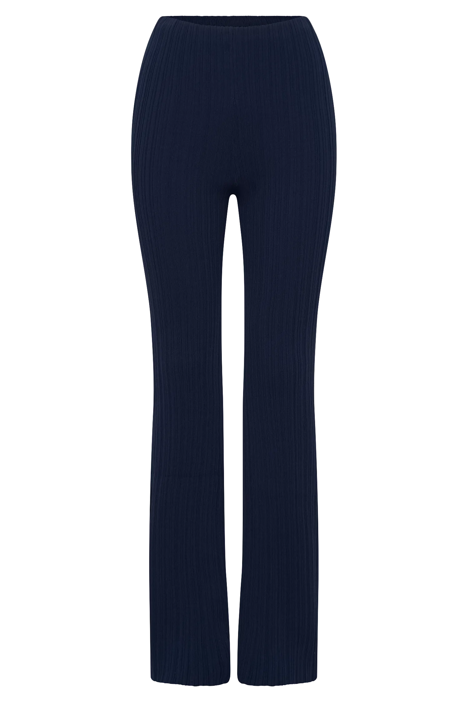 Chiara Straight Leg Rib Knit Pant - Navy