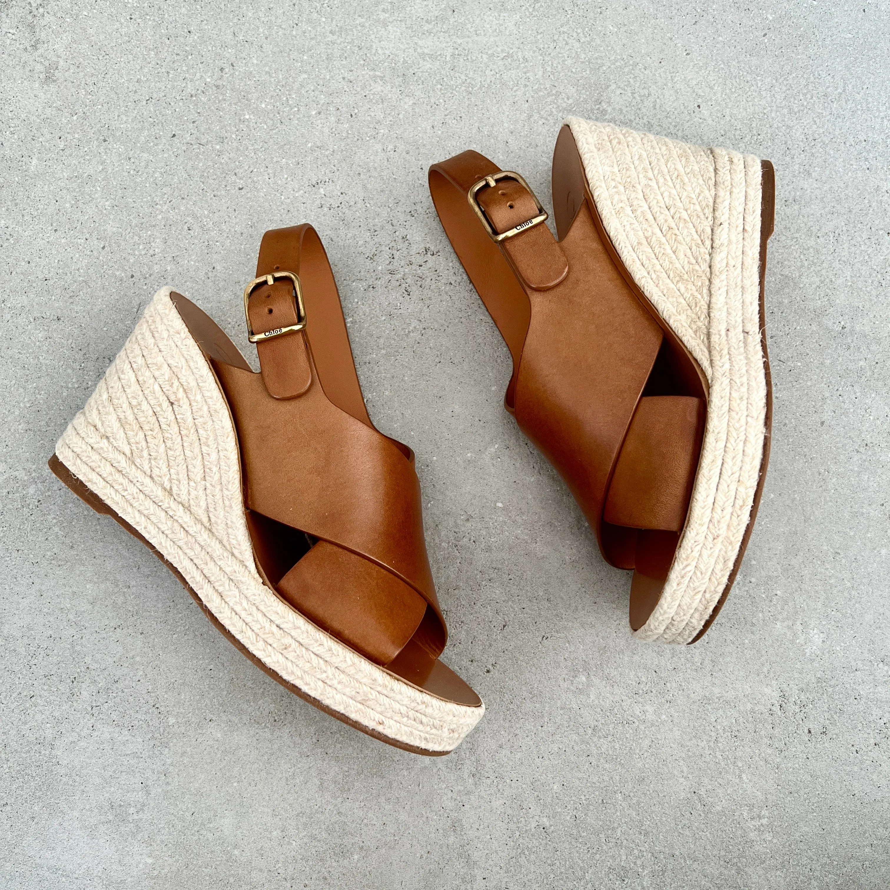 Chloe Pary Espadrille Wedge, Ginger Brown