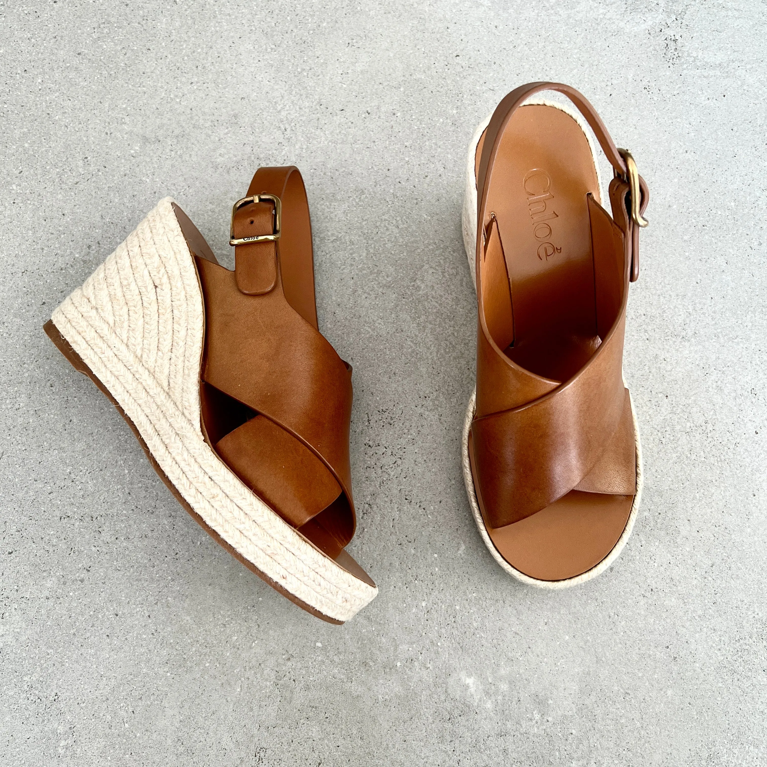 Chloe Pary Espadrille Wedge, Ginger Brown