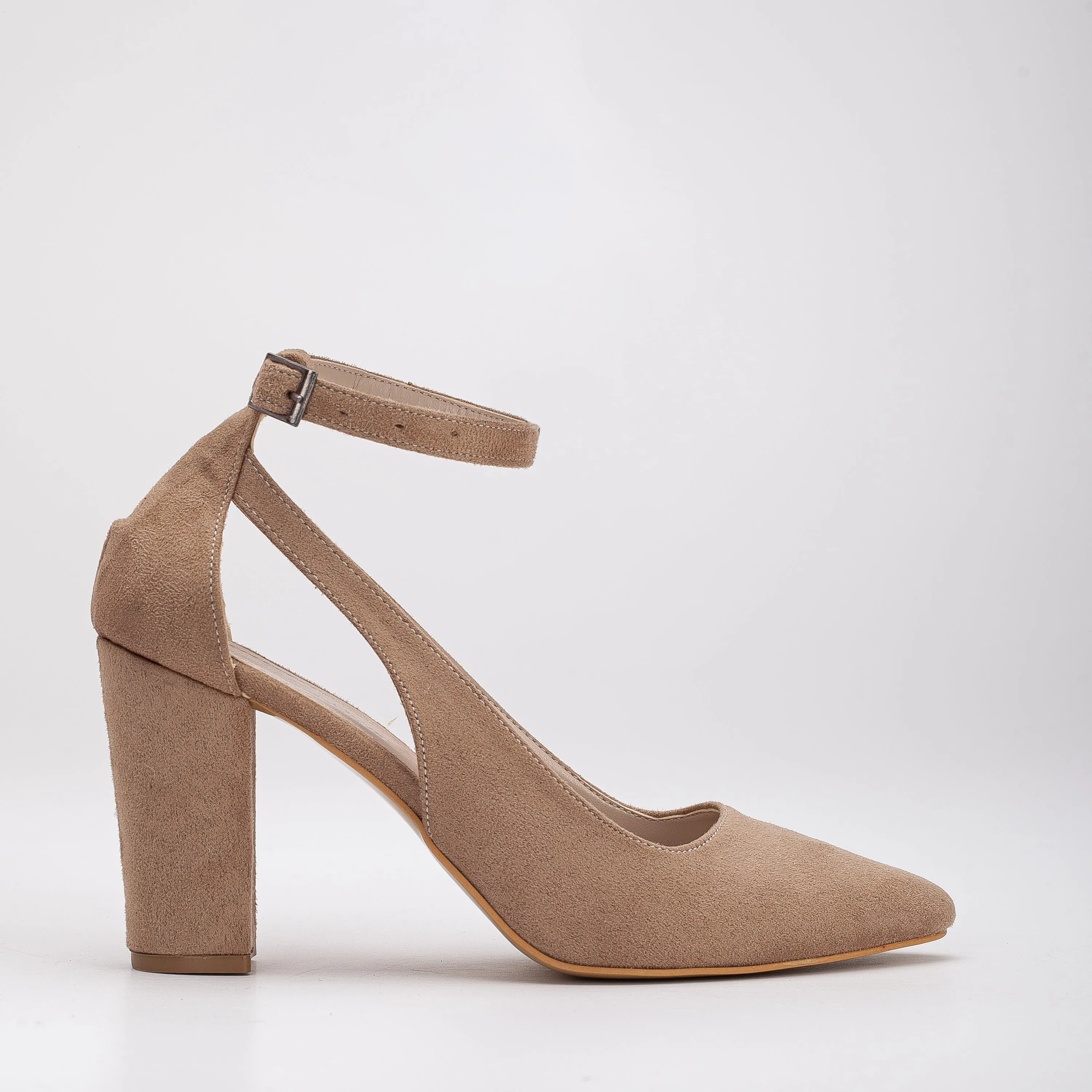 Colette - Beige Suede Heels