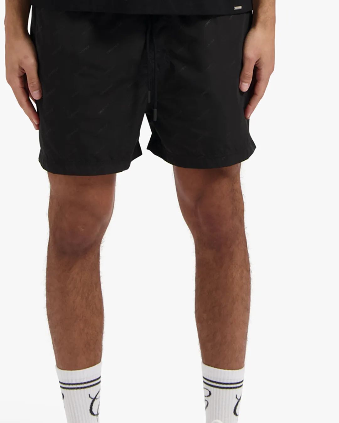 CROYEZ ALLOVER SWIM SHORTS - BLACK