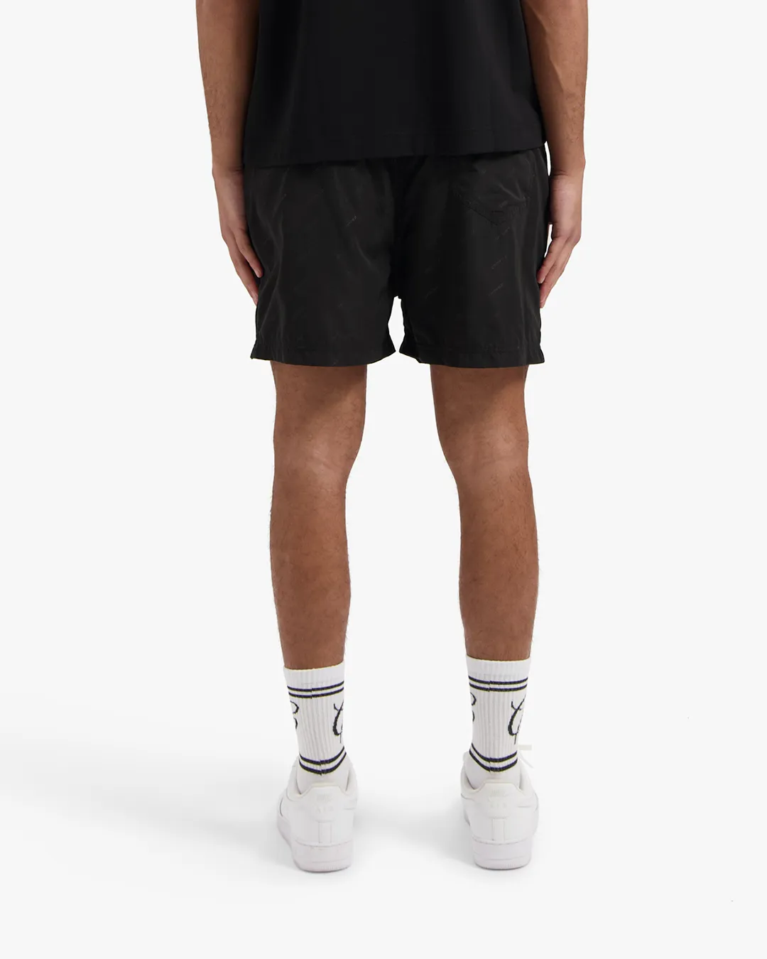 CROYEZ ALLOVER SWIM SHORTS - BLACK