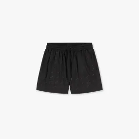 CROYEZ ALLOVER SWIM SHORTS - BLACK