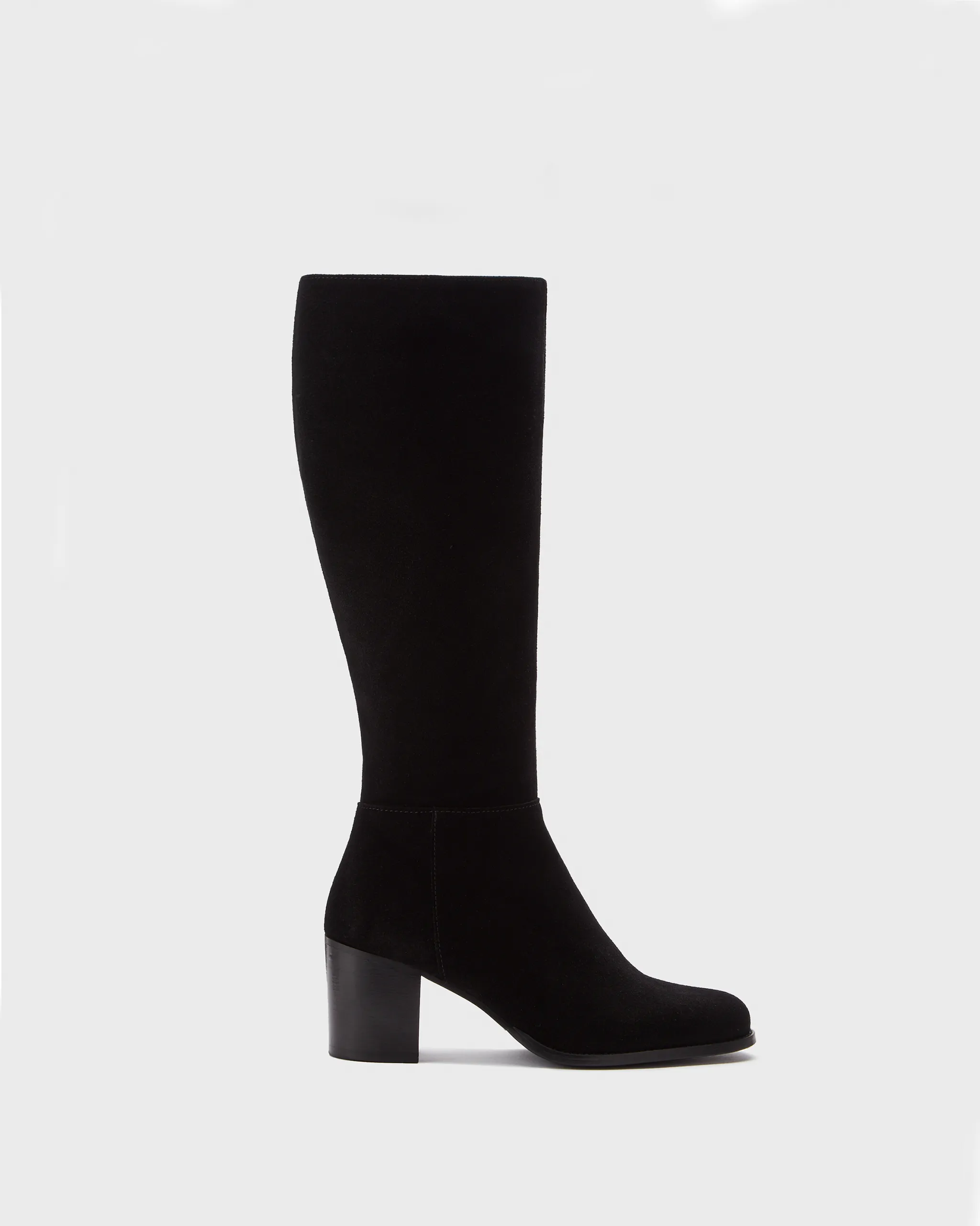 Dalia Petite Knee High Boots in Black Suede