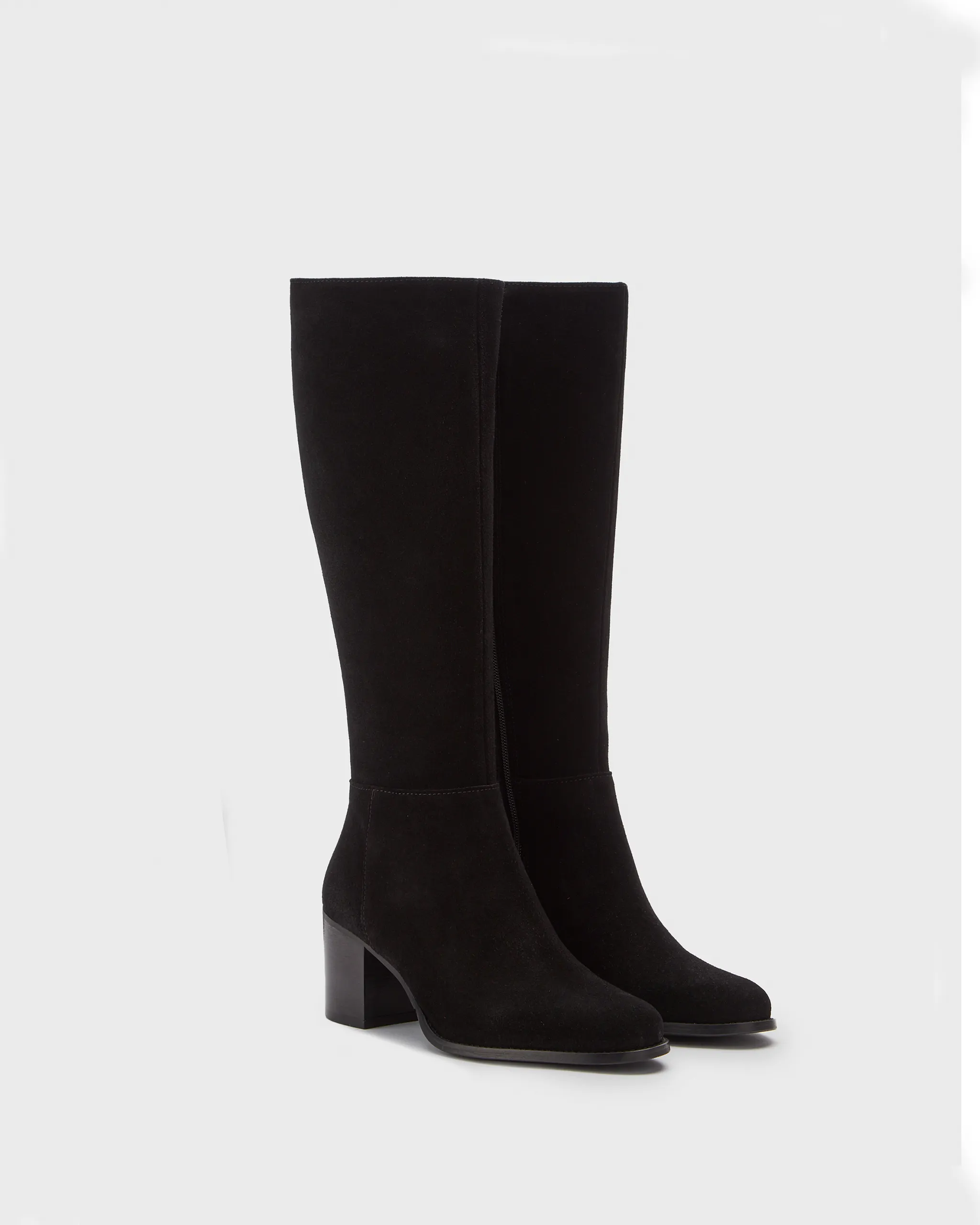 Dalia Petite Knee High Boots in Black Suede