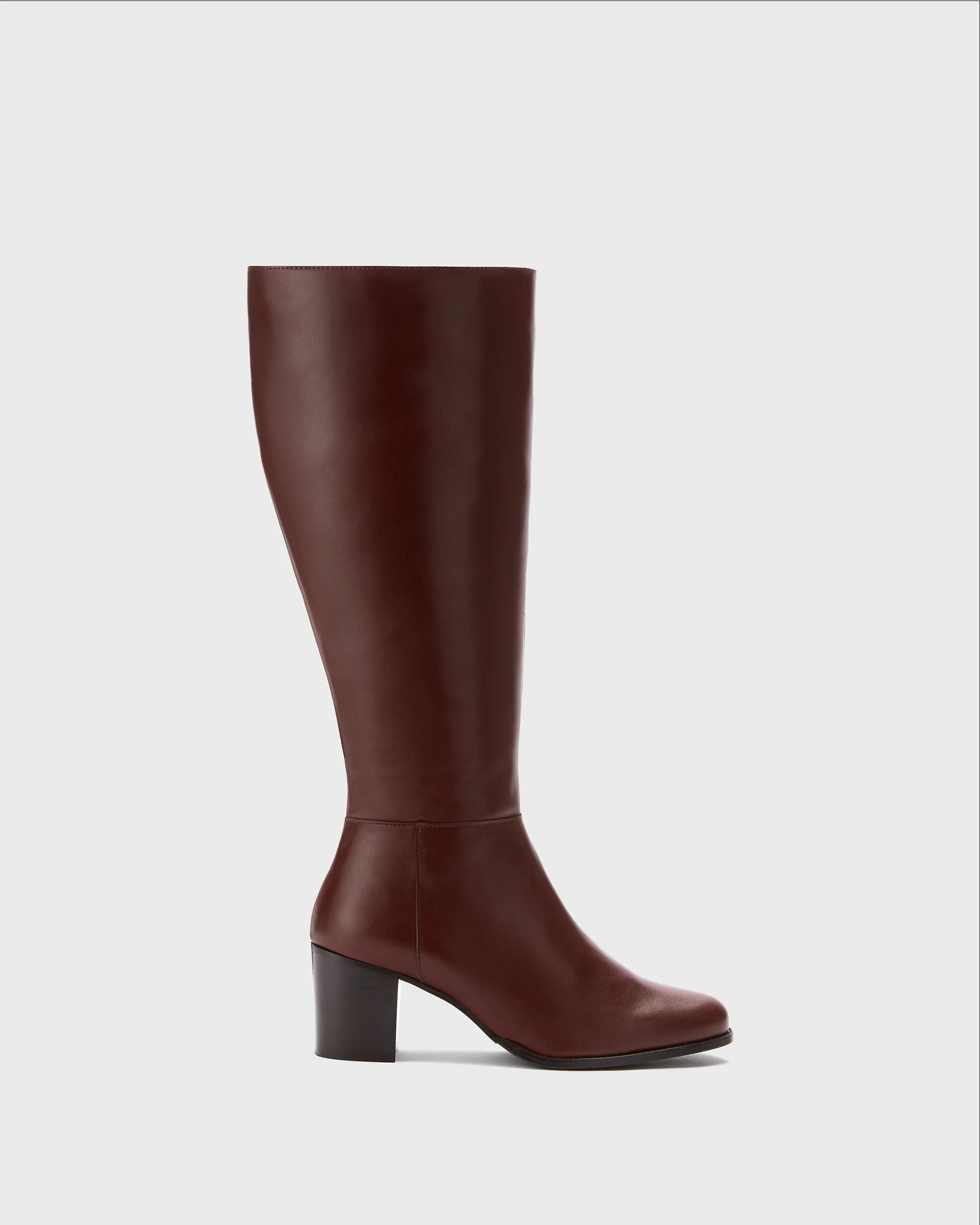 Dalia Petite Knee High Boots in Brown Leather