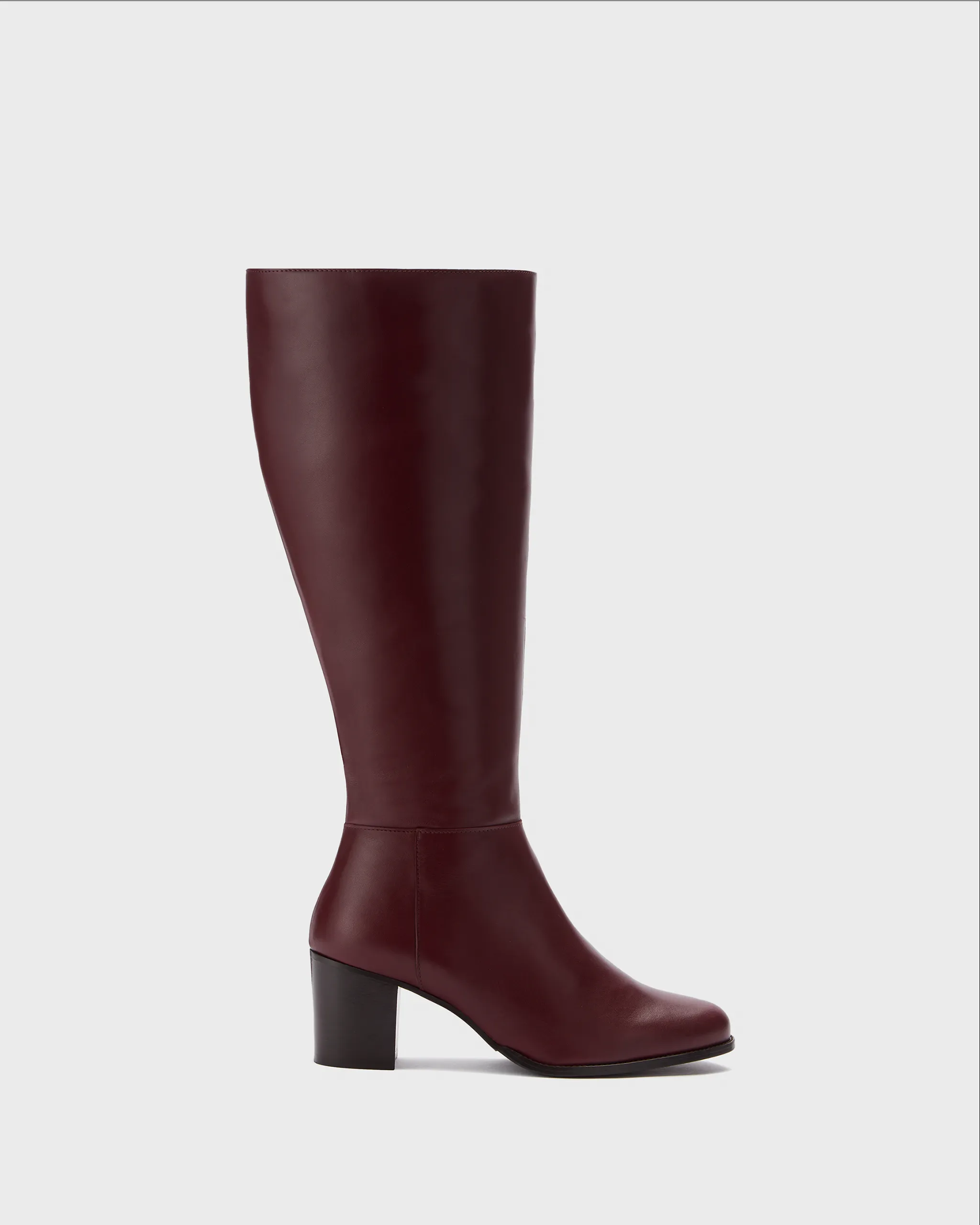 Dalia Petite Knee High Boots in Burgundy Leather