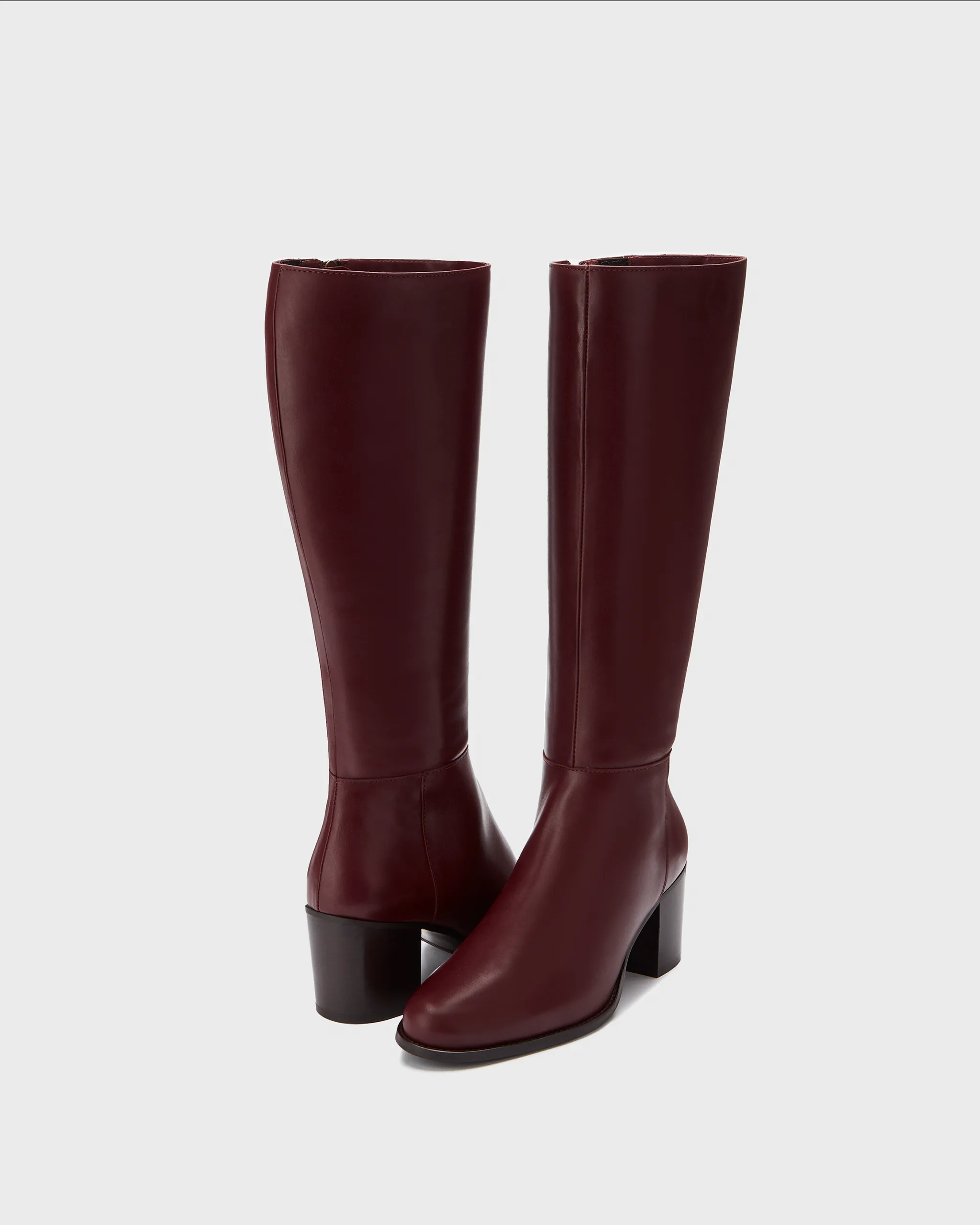 Dalia Petite Knee High Boots in Burgundy Leather