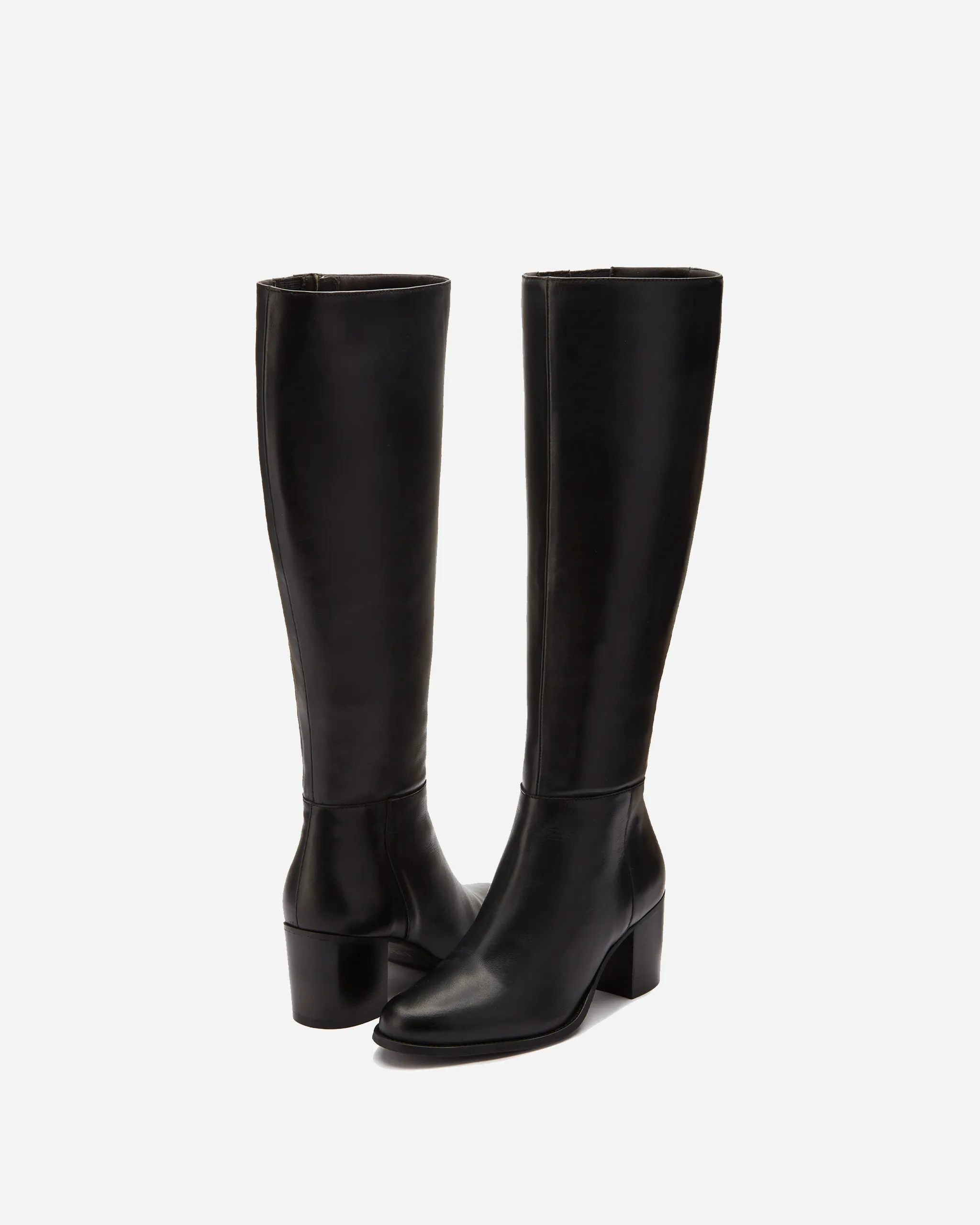 Dalia Tall Knee High Boots in Black Leather