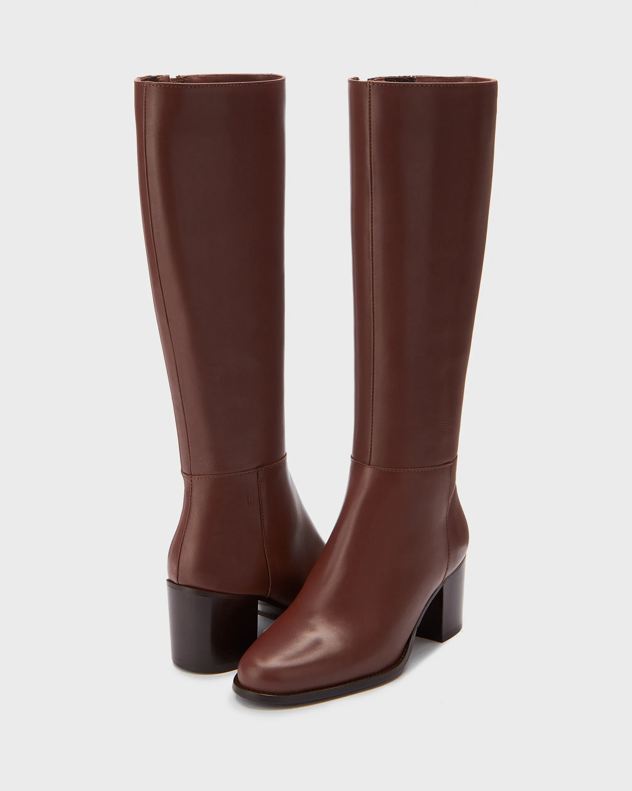 Dalia Tall Knee High Boots in Brown Leather