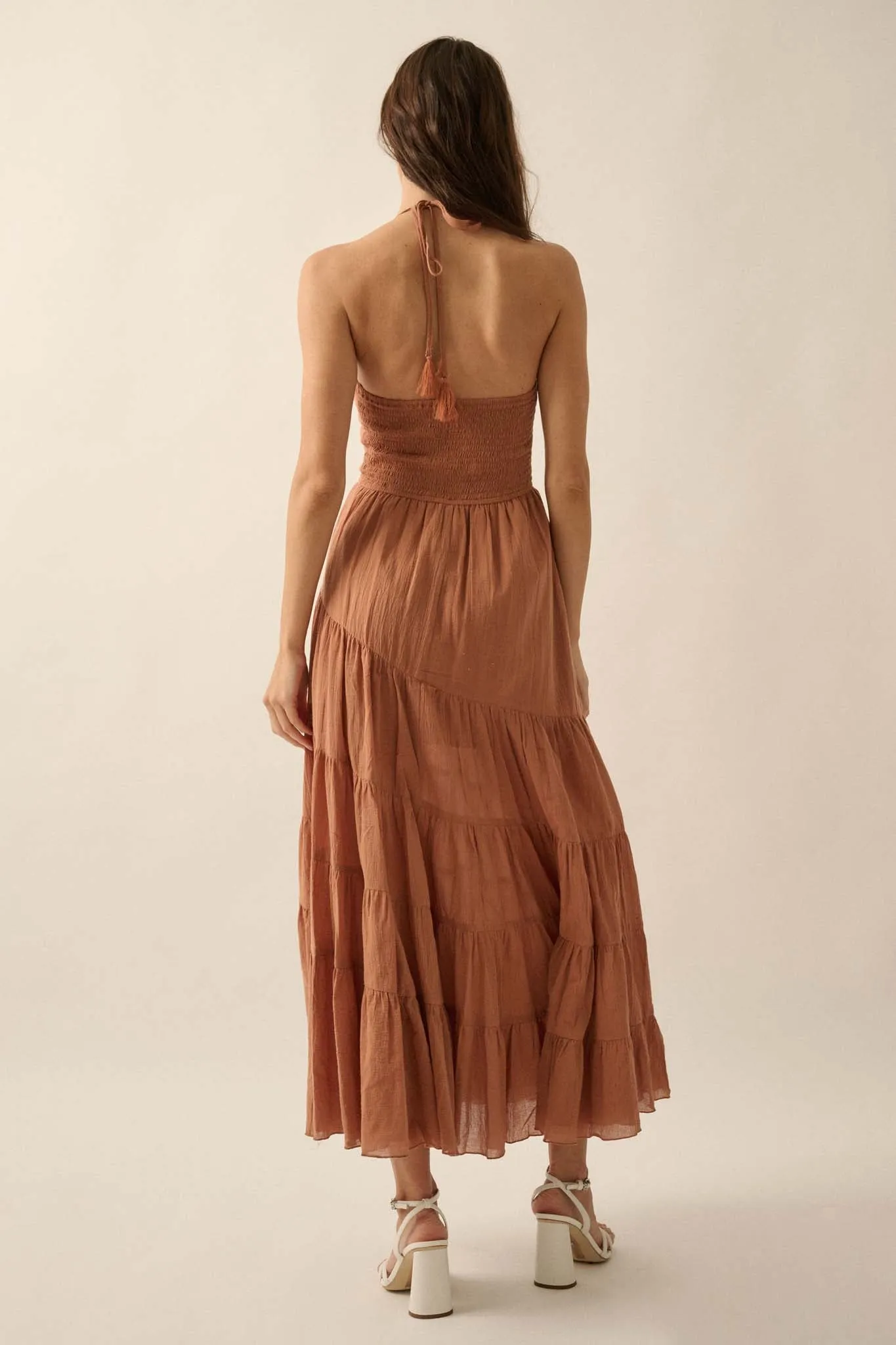 Dancing on Air Asymmetrical Tiered Maxi Dress