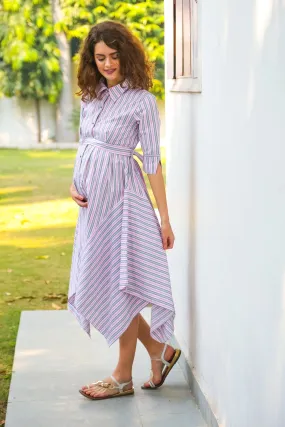 Dancing Striped Maternity & Nursing Dress