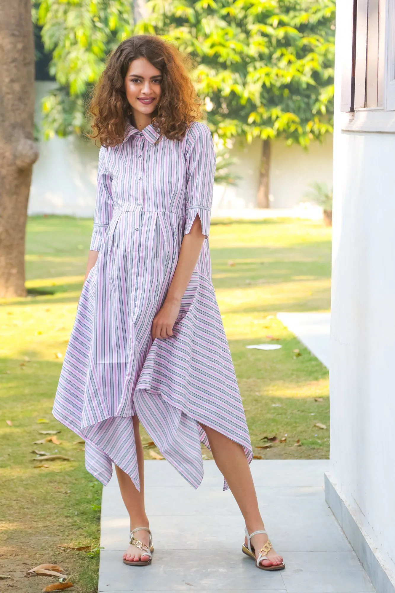 Dancing Striped Maternity & Nursing Dress