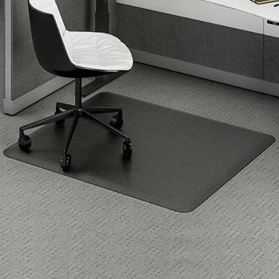 Deflect-O Outlet Ergonomic Sit-Stand Chair Mat For All Pile and Hard Floors, 46 x 60, Black