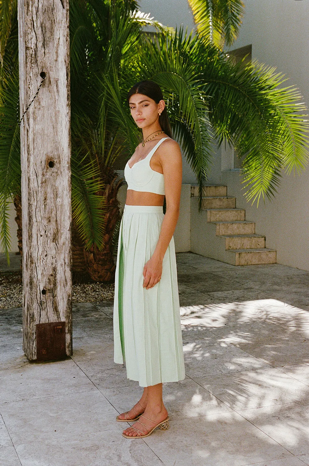 Dien Wrap Skirt - Green