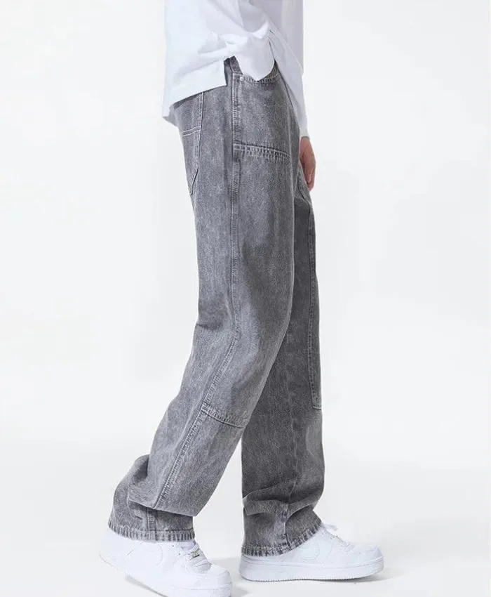 Drawstring Belt Straight Leg Jeans