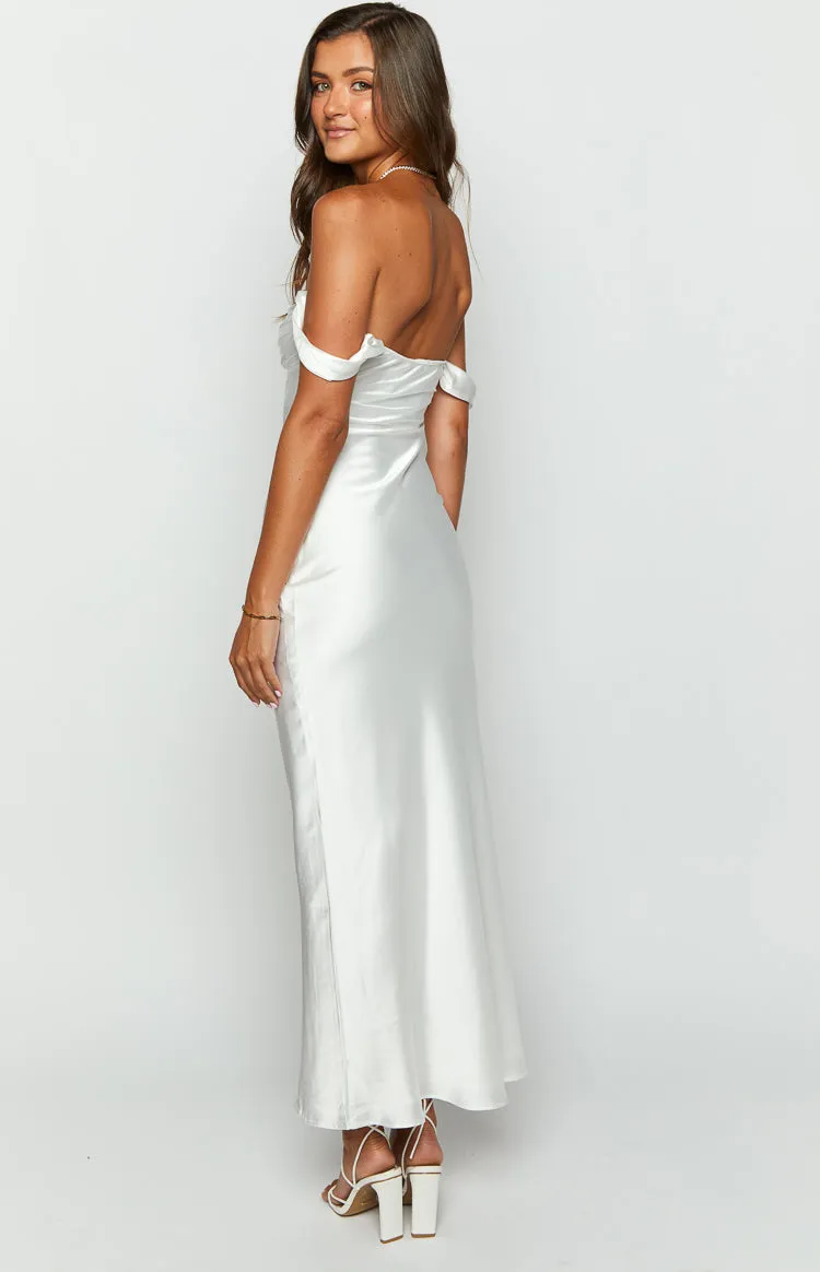 Ella White Off Shoulder Formal Dress