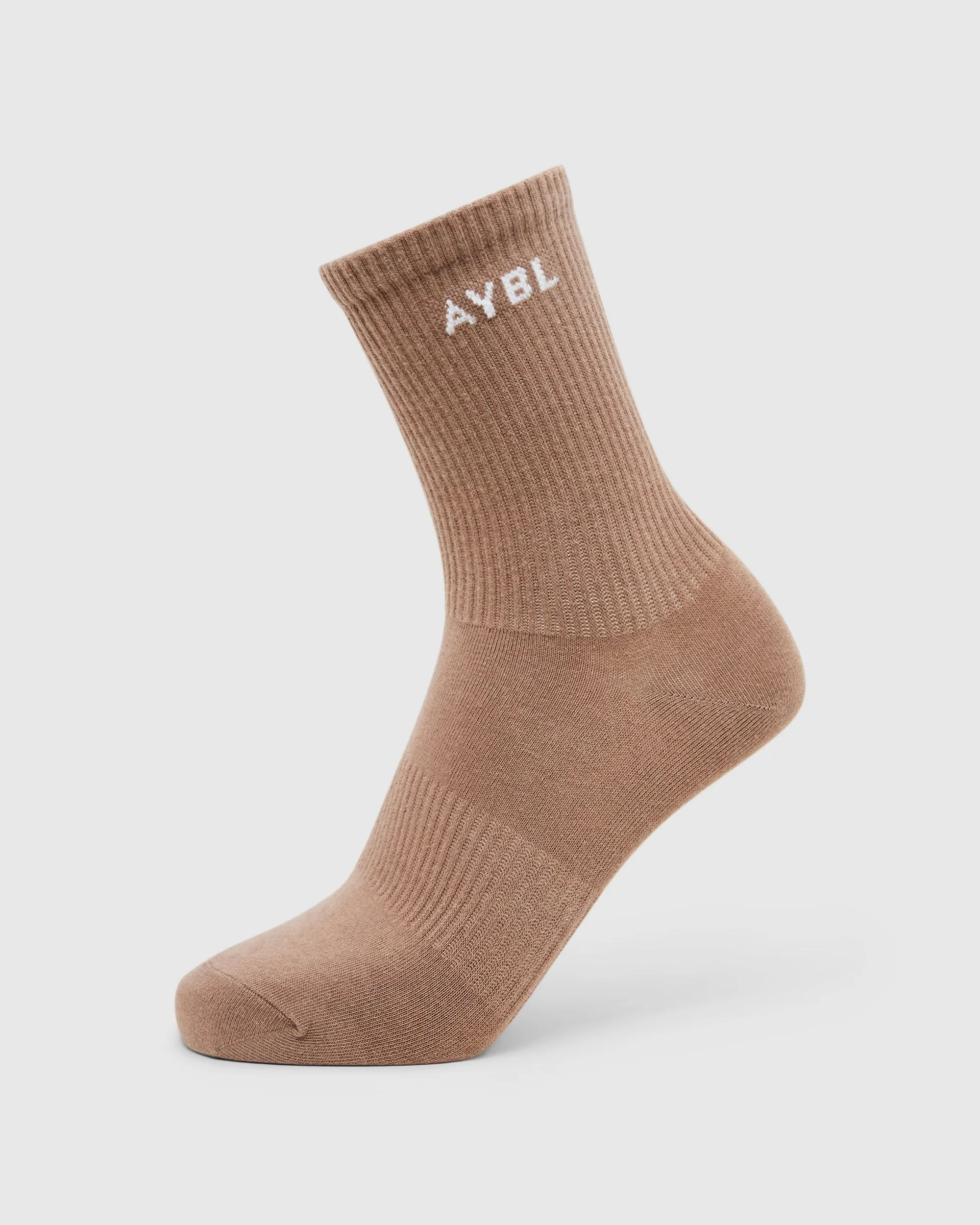 Everyday Crew Socks (3 Pack) - Nude/Mocha/Brown